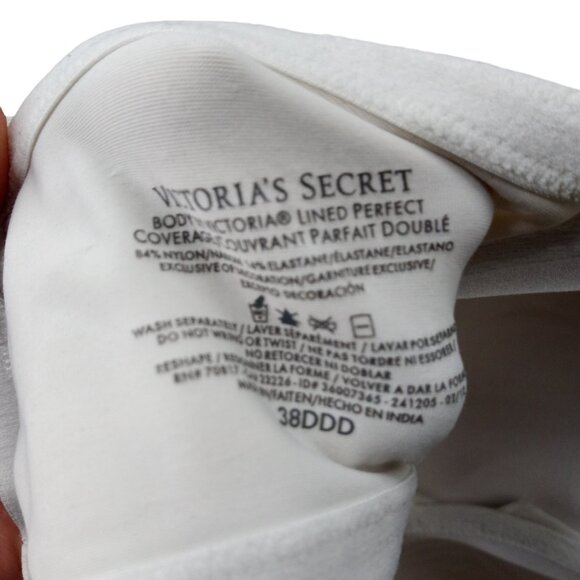 Victorias Secret BBV Lined Perfect Coverage Underwire Bra Size 38DDD White - Picture 5 of 8